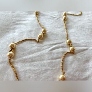 J.Crew Gold/Large Pearl Necklace